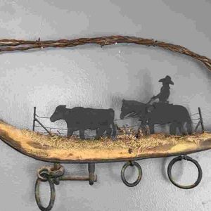 Barbed wire Cowboy on Horse